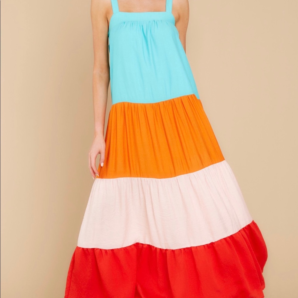 Red Dress Boutique Brighter Days Tiered Maxi NWT